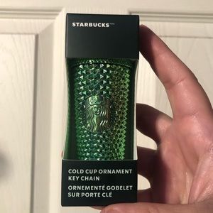 2023 Starbucks Holiday Green Studded Ornament Keychain